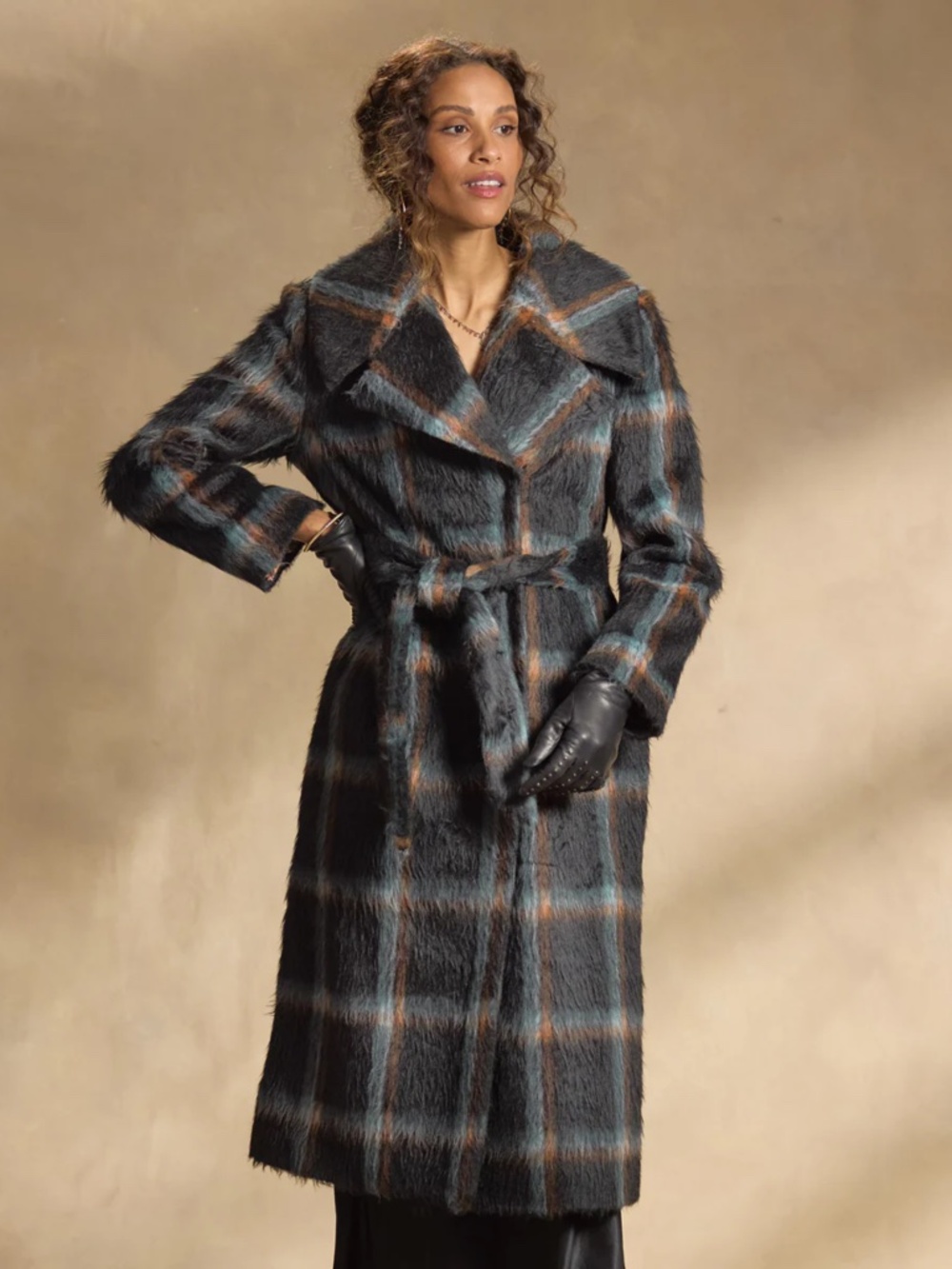 Sundance Rosemarie Plaid Belted Coat